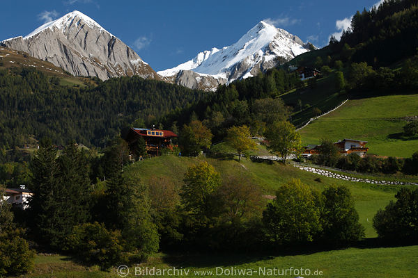 Matrei Osttirol Gipfelblick Bretterwandspitze & Kendlspitze in Bild