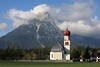 Leutasch Alpenbild Hohe Munde Gipfel ber Pfarrkirche zur hl. Maria Magdalena