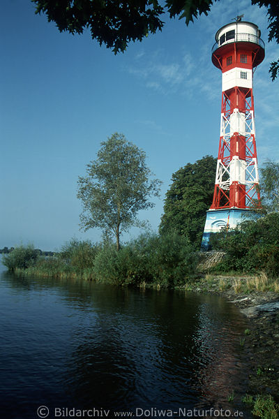Leuchtturm Wittenbergen grner ElbUfer Hamburg