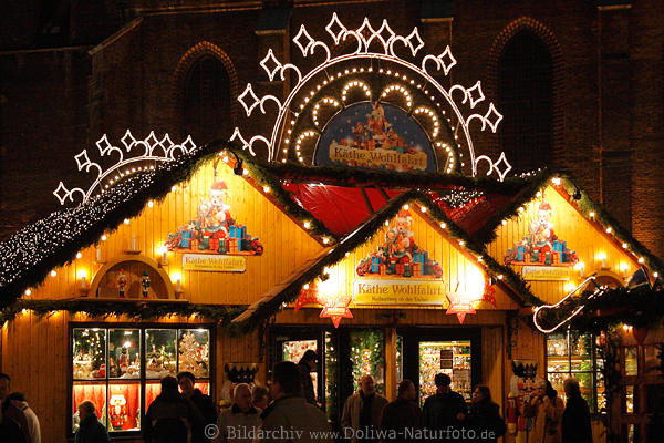 Kthe Wohlfahrt Weihnachtsmarkt bunter Aventstand Pckchen-Dekor Lichter in Hannover