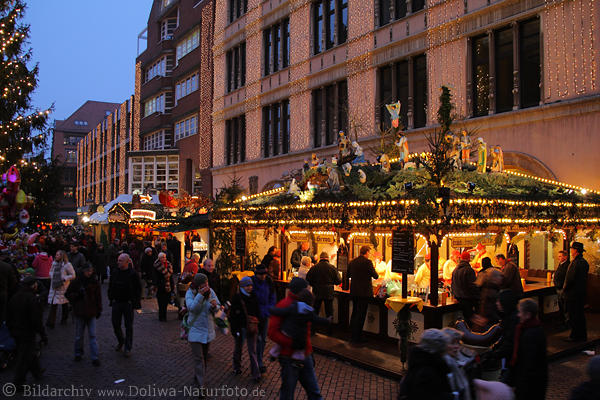 Weihnachtsmarkt Hannover Abendlichter Aventstand Besucher Flaniermeile