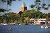 Ratzeburger Dom Foto Seeblick ber Wasser Ruderboot Ausflug grne Ufer Frhjahrsbild