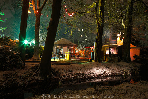 Bergedorfer Weihnachtsmarkt mrchenhafte Winterstimmung Foto im Schlosspark unter Bumen