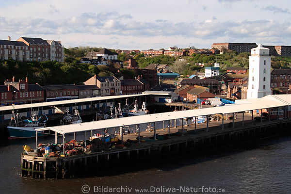 North-Shields fish-harbor market at Tyne River