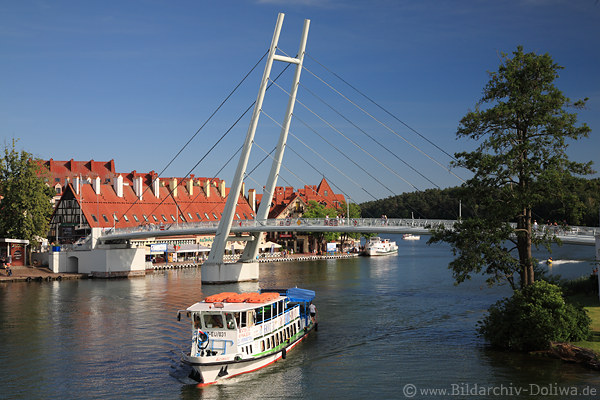 Schiffsbrücke Nikolaiken See Wasserlandschaft Masuren Mazury