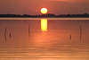 Sonnenball ber Rotwasser Schwenzait-See in Masuren Ogonki Romantik-Naturschauspiel