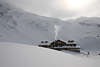 Bd1075_ Cabana Blea Lac Berghtte Romantikbild im Winter umhllt von Schnee Fogarascher Berge