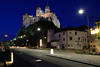 Donaustrasse mit Burg Melk Nachtfoto Wachau-Klosterfestung Romantik Nachtlichter