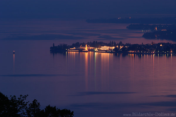 Bodensee Insel Lindau Nachtblick