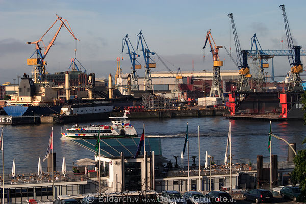 Hamburg Hafen Werft Krne Schiff Flotte Elbe Landungsbrcken