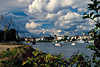 2901_Hamburg Elbe Fluss Landschaft Bild unter Kumuluswolken Hafenstadt Sdseite Stimmung am Wasser