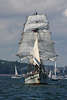 Astrid Segelschiff Fotografie Grojacht unter Segeln in Wind Wasserfahrt auf See