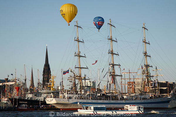 Hafengeburtstag Party an Elbe Foto Ballons ber Hamburg Grosegler, Windjammer Ausflugsboote