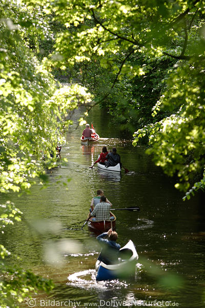 Alster-Dschungel Kanuten 5 Boote Kanuwanderer Wasserausflug in Grnallee