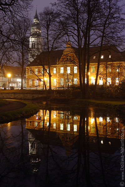 Celle Park City-Nachtlichter Kirchturm Weihnachtszeit Romantik-Foto