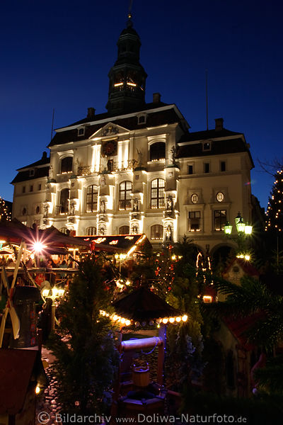Lneburg Rathaus Weihnachtsmarkt-Lichter Adventromantik Am Markt