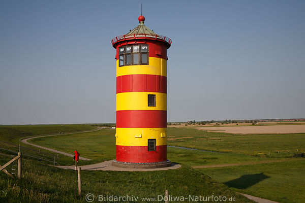 Pilsumer Leuchtturm am Deich Ostfriesland Krummhrn