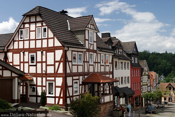Frankenberg Altstadt Fachwerkhuser sptgotische Baukunst mit Pension-Zimmer