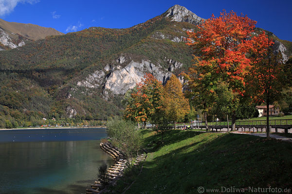Cima dOro Ledro See Wasser Uferweg Herbstidylle