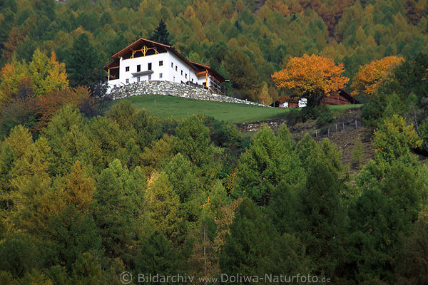 Sdtirol Haus Residenz Villa am Hang hoch im Martelltal bunten Lrchenwald