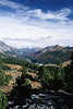 0825_Ofenpass Ausblick auf Tal & Alpen Nadelwlder karge Berglandschaft Naturbild Mnstertals in Rtischen Alpen am Nationalpark Stilfserjoch