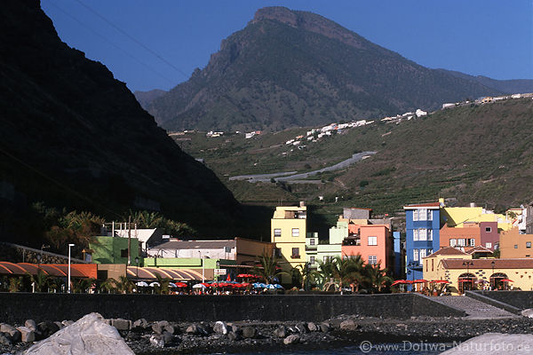 Tazacorte City Huser unter Berg Foto Insel La Palma