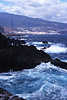 Schwarze Felsen Meerkste Wasser Brandung Foto vor Santa Cruz de La Palma