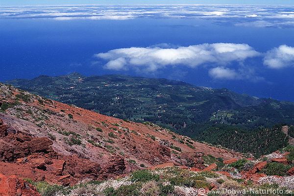 Nordzipfel Insel La Palma Foto Blick ber blaues Atlantik