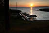 Sonnenuntergang Romantik ber Malinwka Bootshafen Naturstrand am Lasmiady-See Wasser-Landschaft Masuren Mazury