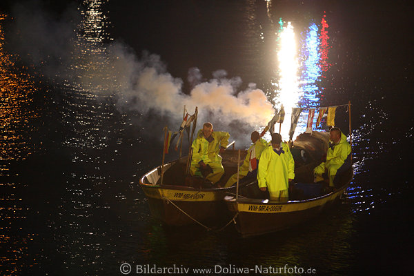 Fischer Boote Rauchschwaden Nacht auf Nikolaikensee wassern Knig der Marnen