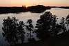 Masuren Sonnenuntergang Seepanorama Wasser Weitblick Foto ber Uferbume