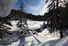 901626_ Romantik Winter am Bergbach in Pontresina erleben, Wintermrchen Puntraschigna Naturfoto in Schnee