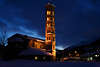 901153_ Sankt Moritzer Kirche Nachtlichter Turm Winterfoto am Himmel ber St. Moritzersee
