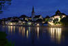 Diessenhofen Nachtbild am Rhein Wasserromantik Schweiz-Sduferstadt