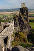 710123_ Castle-ruin Trosky view from Baba on Cesky rj landscape & rock Panna (virgin) with tourists